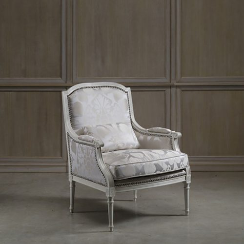 poltrona imbottita e rivestita ciliegio CVH017